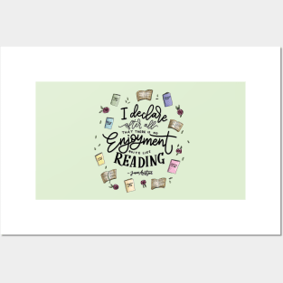 'No Enjoyment Like Reading' Quote Posters and Art